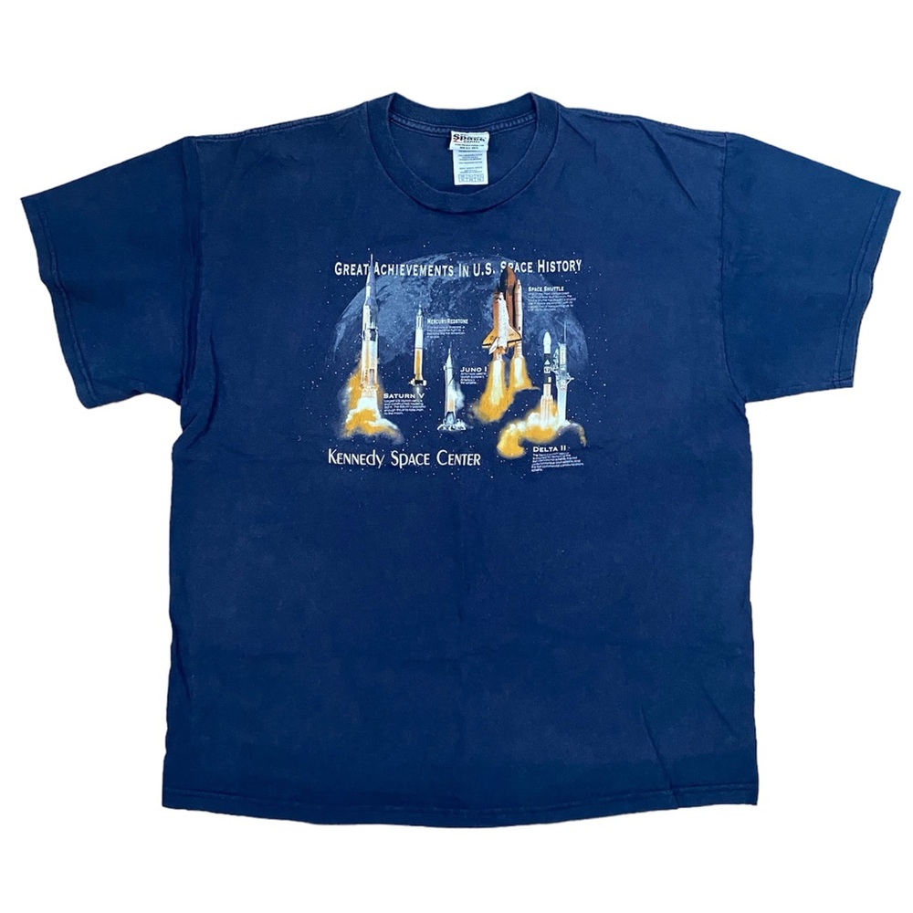 Kennedy Space Center Rockets T-Shirt Navy Blue Size XL